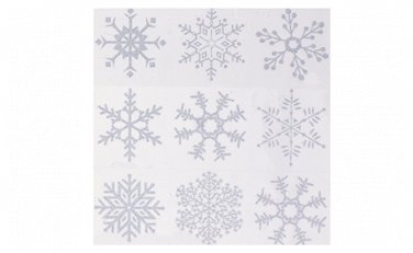 Unique Silver Glitter Snowflake Window Cling Sheet
