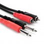 Hosa CPR-204 Dual 1/4 inch TS to Dual RCA Stereo Interconnect Cable, 13.1 feet