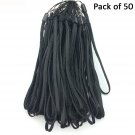 Enfain 7" Nylon Lanyards for Usb Flash Drives -Pack of 50 -Black