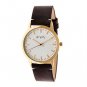 Simplify UNISEX 'The 2800' Quartz Metal and Leather Watch, Color:Dark Brown
