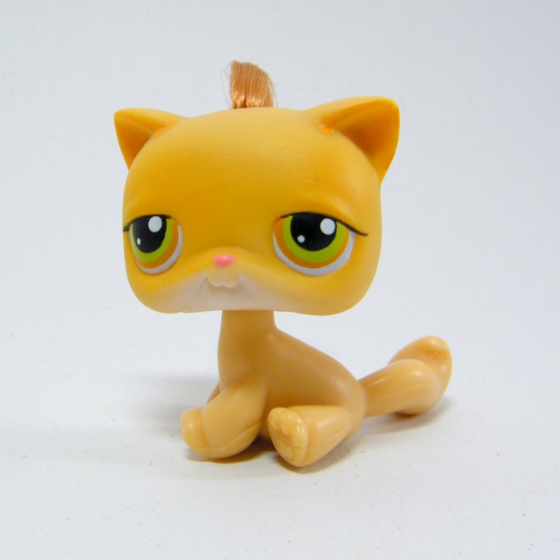 Littlest Pet Shop # 78 Kitty CAT Ginger Shorthair, Green Eyes Brushable Hair