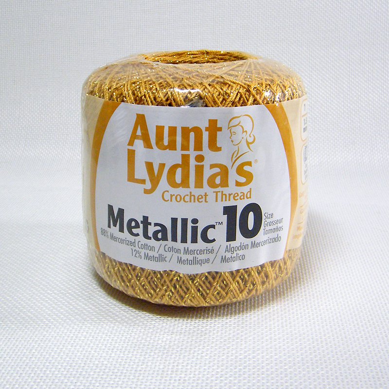 Aunt Lydia's METALLIC 10 Gold Crochet Thread Cotton Size 10 100yds