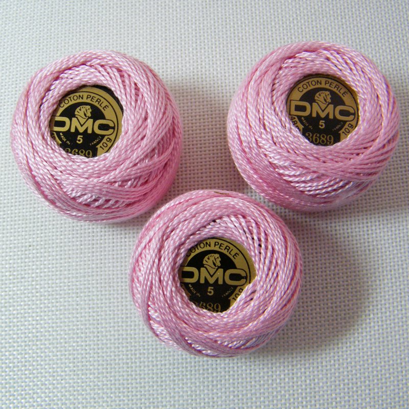 DMC Pearl 3689 Sz5 Light Mauve Crochet Pearl Cotton Size 5 (48m-10g) France