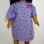 American Girl Purple Doll Hospital Gown for 18" Dolls