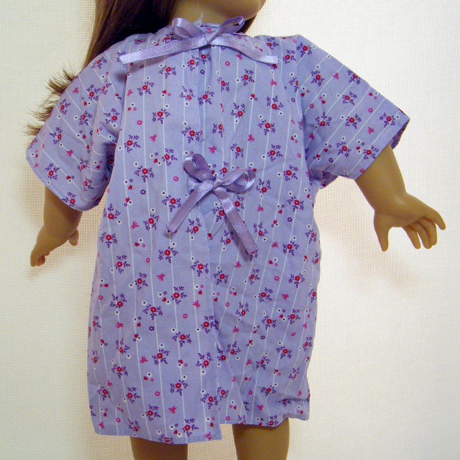 American Girl Purple Doll Hospital Gown for 18" Dolls