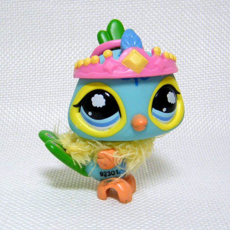Littlest Pet Shop # 1069 Blue & Green Peacock, Cloudburst Eyes Postcard Pets