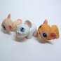 Littlest Pet Shop # 30 White MOUSE with Cheese # 41 Cream & # 179 Tan