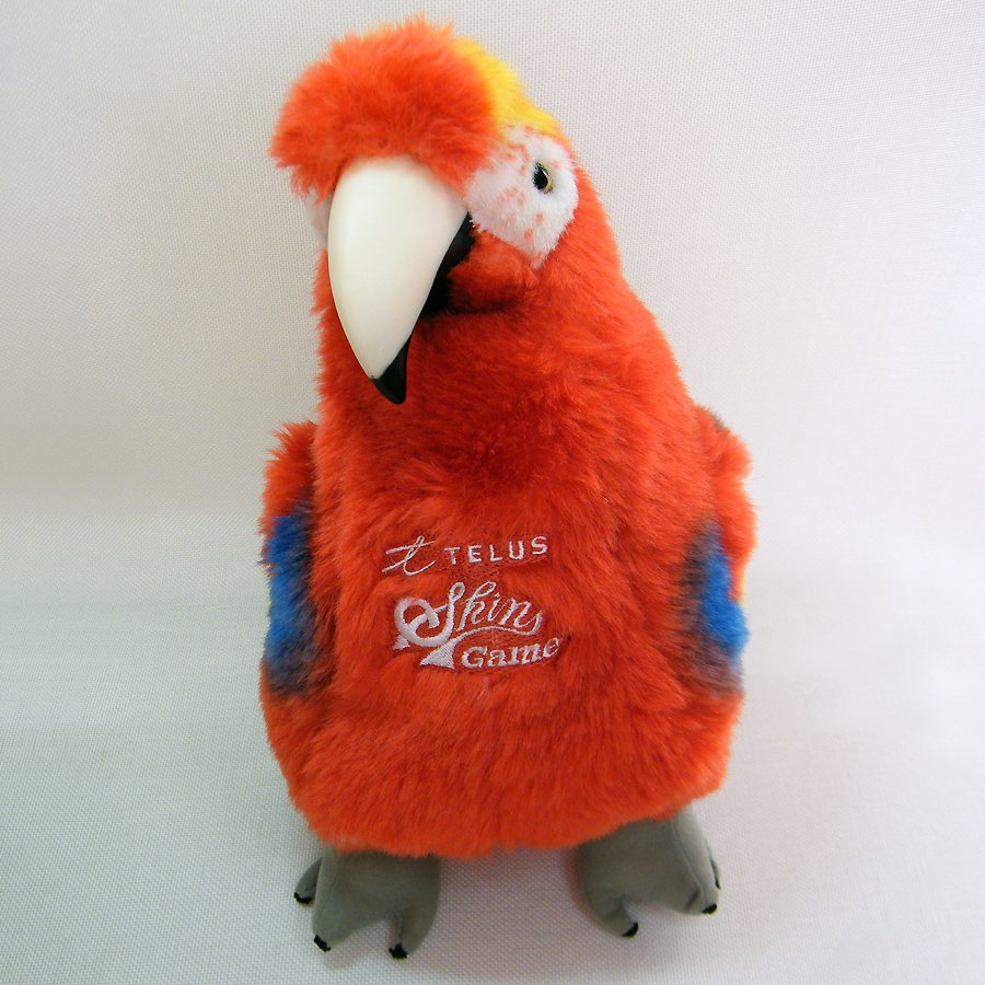Plush RED MACAW PARROT Golf Club Head Cover Stuffed Lined "Telus Skins Game"