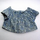 Build A Bear Blue PEASANT TOP with Paisley Pattern 70's Hippie Style