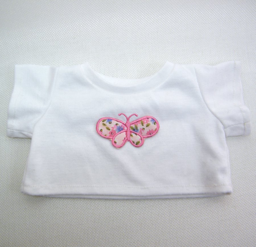 Build A Bear BUTTERFLY Applique T-shirt with Short Sleeves