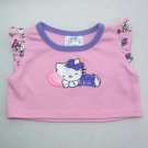Build A Bear HELLO KITTY Pink Pajama Top with Short Fluted Sleeves