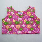 Build A Bear Pink Top with Colorful Flowers in Puffy Paint