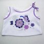 Build A Bear White T-Shirt with Flowers & Butterfly in Beads & Rhinestones