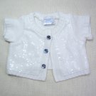 Build A Bear White Knit SWEATER with Sequin Front