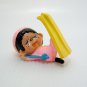 Monchhichi SKIER Fallen Down Yellow Skis Vintage PVC Figure Sekiguchi