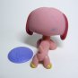 Littlest Pet Shop # 1306 Pink DACHSHUND Dog with Purple Frisbee LPS