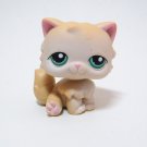 Littlest Pet Shop # 129 Persian CAT Light Tan Body Green Eyes Long Hair
