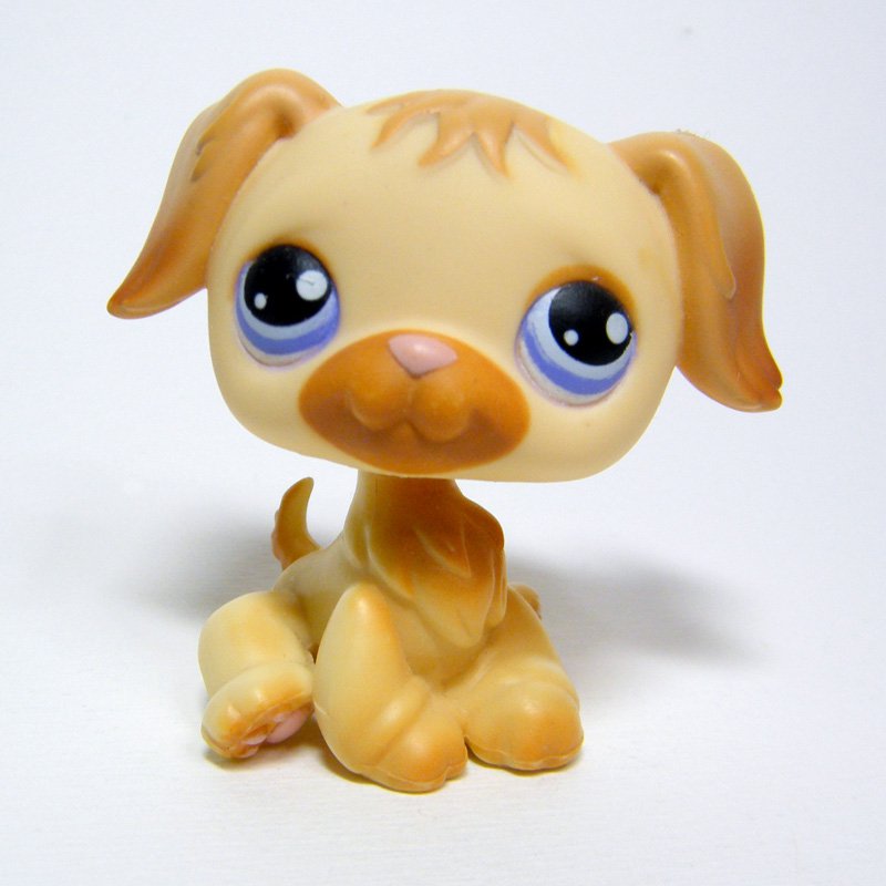 Littlest Pet Shop 286 RETRIEVER Golden Body, Tan Accents, Purple Eyes