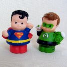 Fisher Price Little People SUPERMAN & GREEN LANTERN DC Super Friends