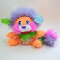 Vintage FLOWER Popples with Purple Hair, Orange Body TCFC