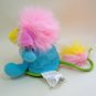 Vintage FLOWER Popples PERIWINKLE with Pink Hair, Blue Body TCFC