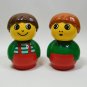 Lego Duplo PRIMO Mini Pair of Figures, Red Suspenders & White Stripes, Green