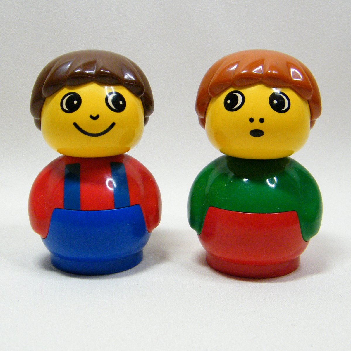 Lego Duplo PRIMO Mini Pair of Figures, Blue Body & Suspenders, Green Shirt