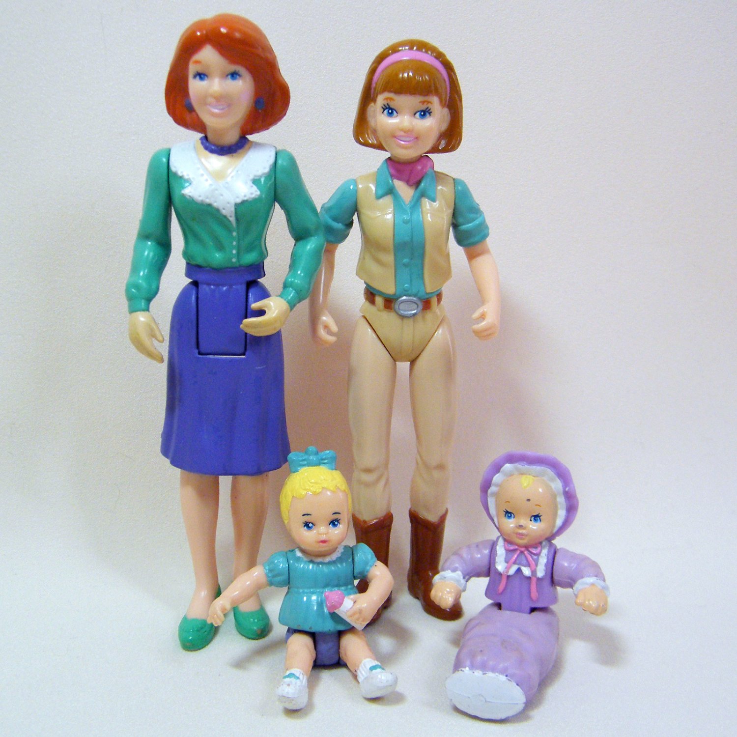 Playskool Dollhouse Figures HORSE RIDER, MOM and 2 Babies