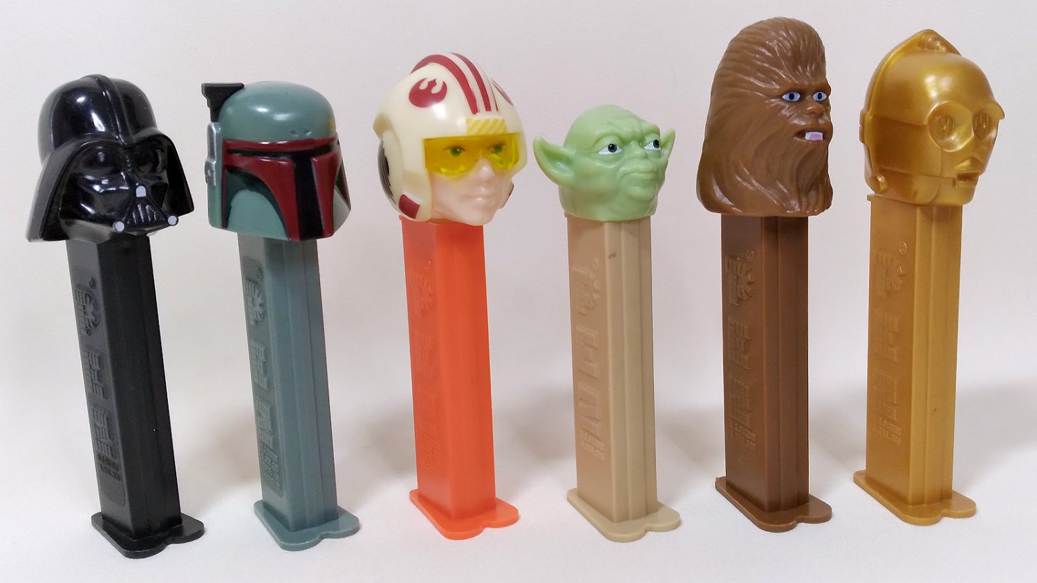 Star Wars PEZ Dispensers Chewbacca C3P0 Yoda Boba Fett Vader Luke Vintage