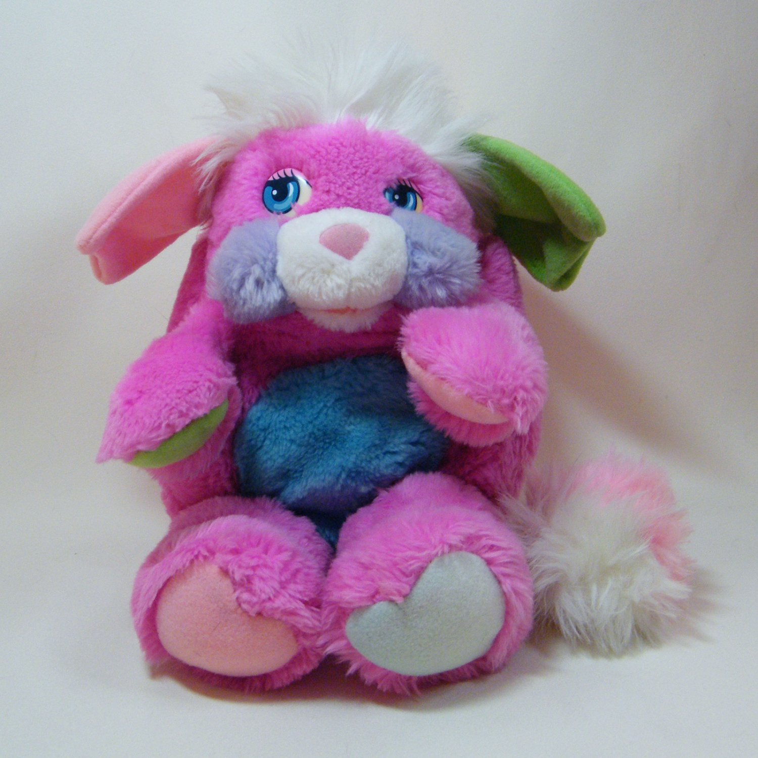 Vintage Popples PRIZE Popple Pink 12" Green Ear Variation