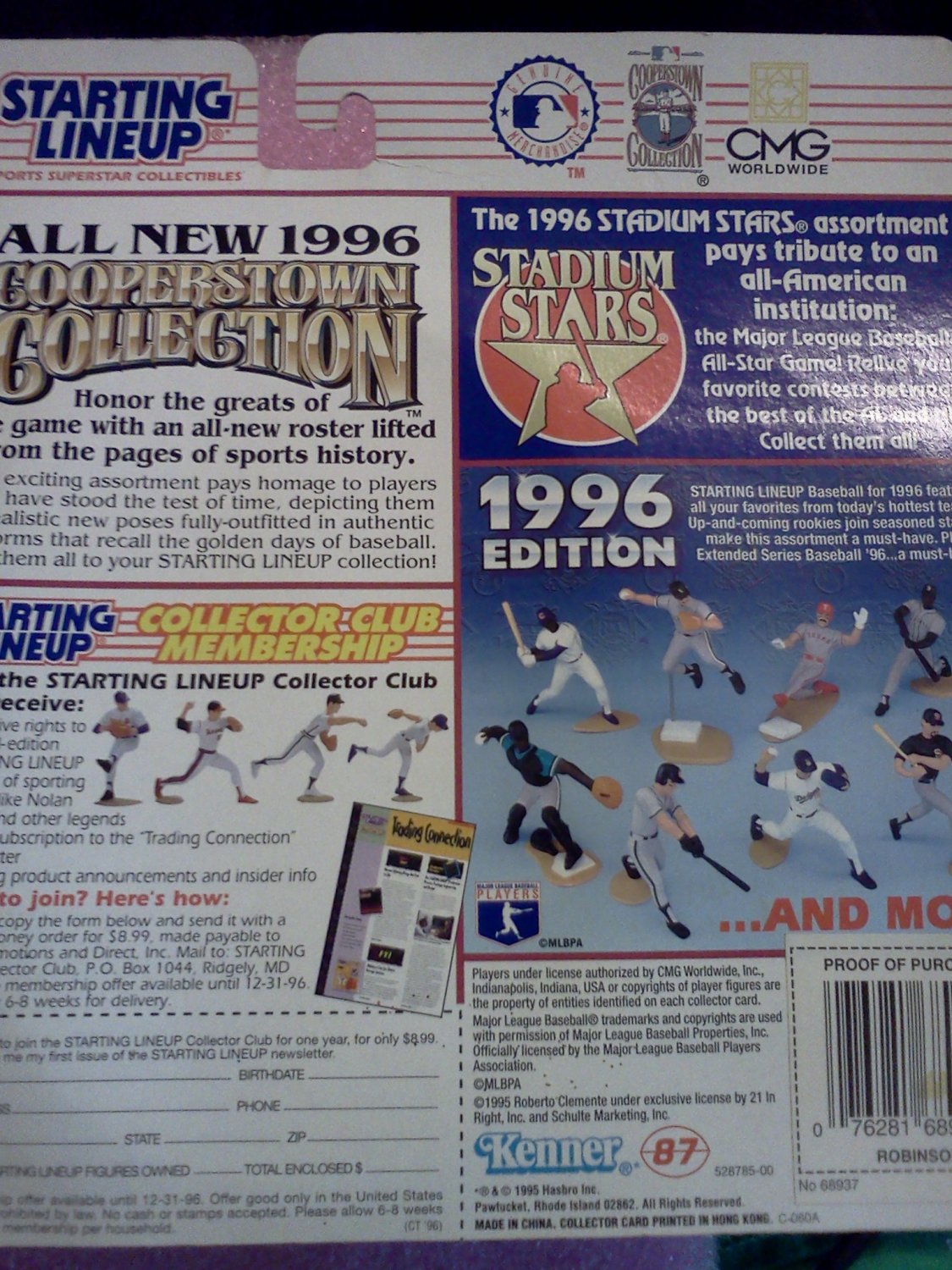 1996 Jackie Robinson Starting Lineup FigureCooperstown CollectionNew