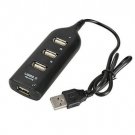 USB Hub 2.0 Hi-Speed 4-Port Splitter Adapter Fit PC Computer Notebook Black