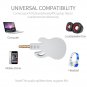 White Guitar Shaped Adapter Y Splitter 3.5mm Stereo Audio Headset Splitter Connector