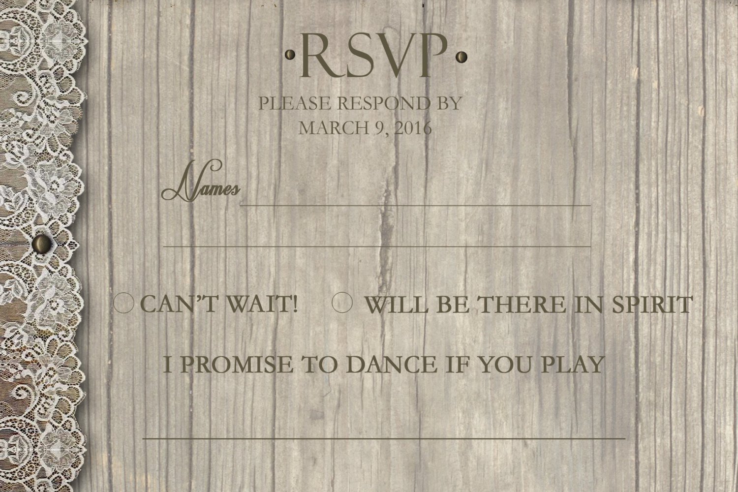 Country Affair Rustic Wedding Invitation & RSVP