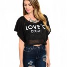 Black Graphic Crop Top Tee Size S