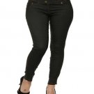 Black High Waist Denim-Look Pants OS