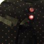 Black and Berry Colored Polka Dot Chiffon Tie Neck Blouse M