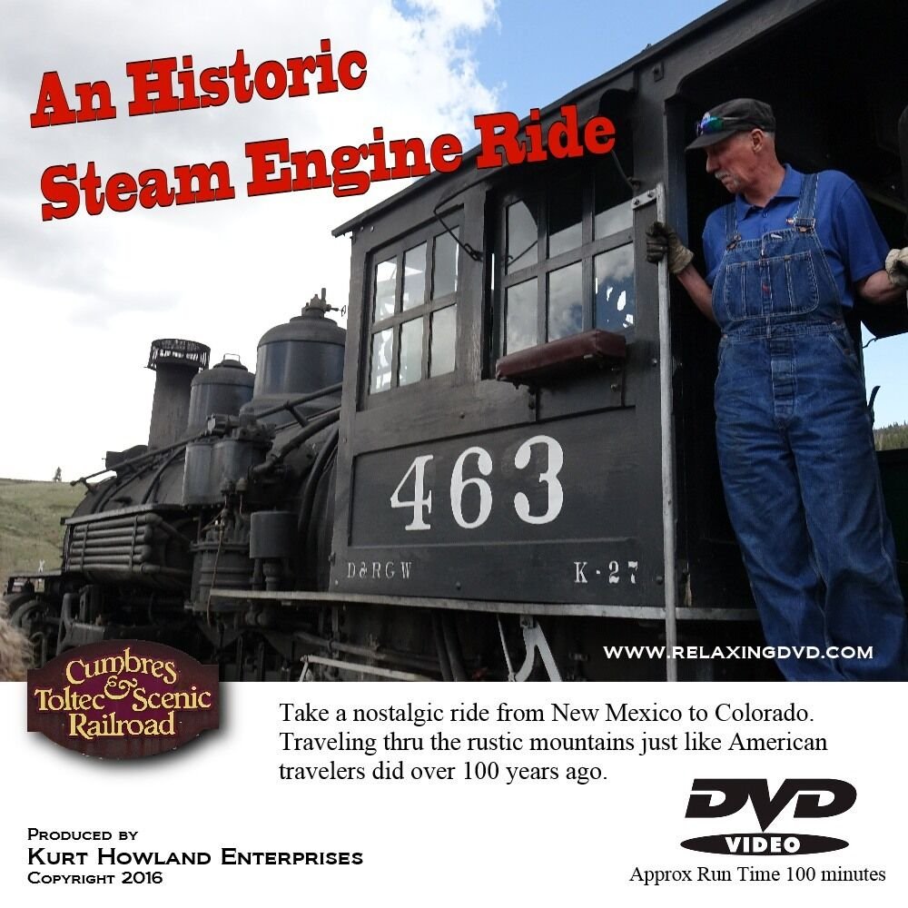 "Historic Steam Engine Train Ride", Take a Virtual Trip & Relax. DVD