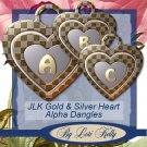JLK Gold & Silver Heart Alpha Dangles - ON SALE!