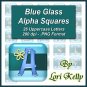 Blue Glass Alpha Squares - ON SALE!