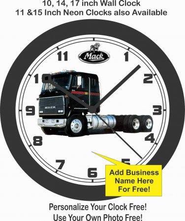 Mack Truck Ultraliner Semi-Truck Wall Clock-Personalize with Business Name Free!