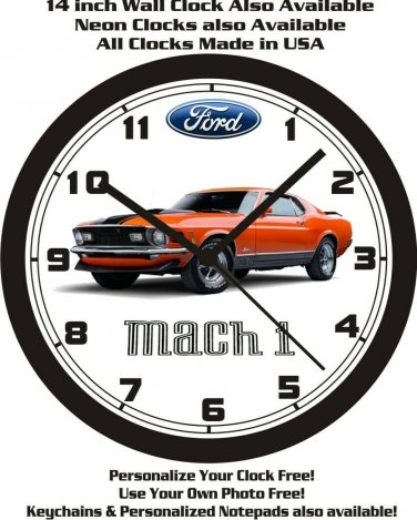 1970 FORD MUSTANG MACH 1 WALL CLOCK-FREE USA SHIP!