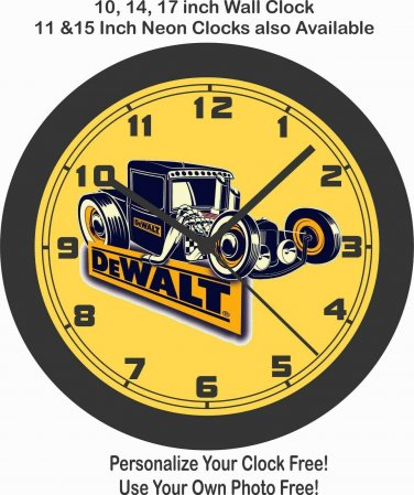 DEWALT POWER TOOLS RAT ROD WALL CLOCK-NEW!