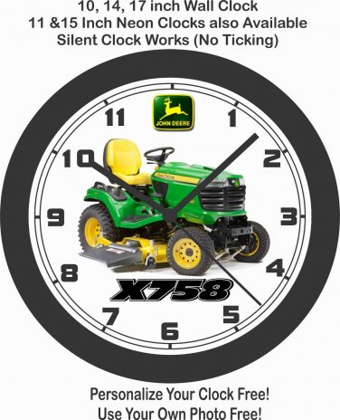 JOHN DEERE X758 SIGNATURE SERIES LAWN TRACTOR WALL CLOCK-FREE USA SHIP
