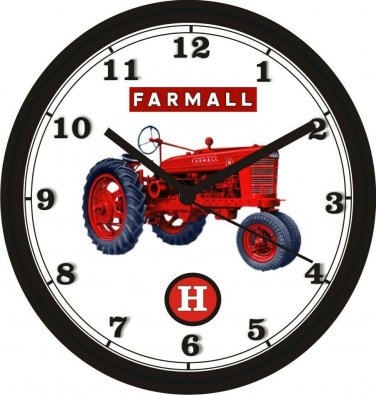 FARMALL -H- TRACTOR WALL CLOCK-NEW!!-Free USA Ship!