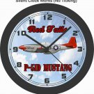 P-51D MUSTANG RED TAILS WORLD WAR II AIRPLANE WALL CLOCK-FREE USA SHIP