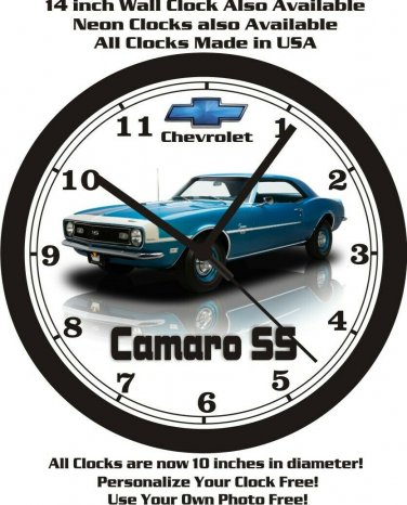 1968 CHEVROLET CAMARO SS WALL CLOCK-FREE USA SHIP