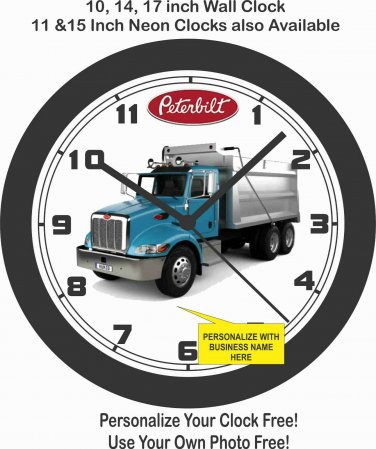 Peterbilt 348 Dump Truck Wall Clock-Personalize it Free!