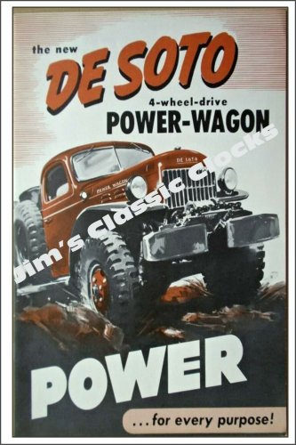 DeSoto 4-Wheel Drive Power Wagon Manufacturer Advertisement Poster-Free US Ship