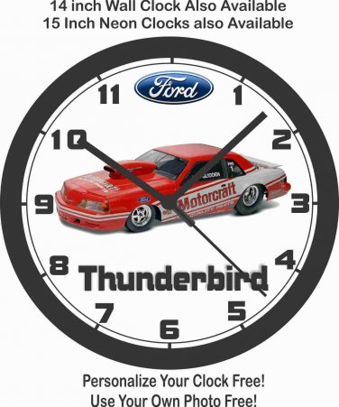 FORD NHRA BOB GLIDDEN THUNDERBIRD WALL CLOCK-Free USA Ship